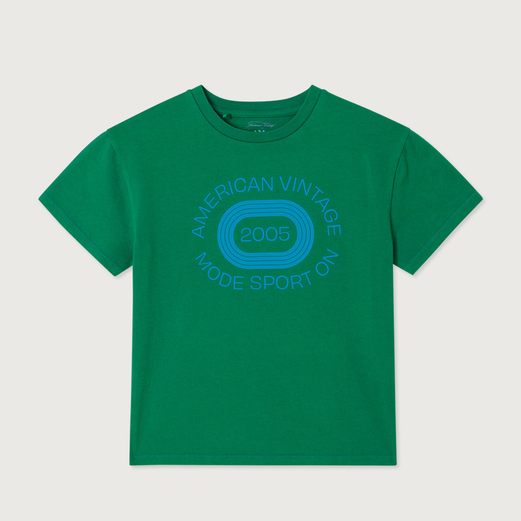T-shirt Droit manches courtes col rond imprimé American Vintage