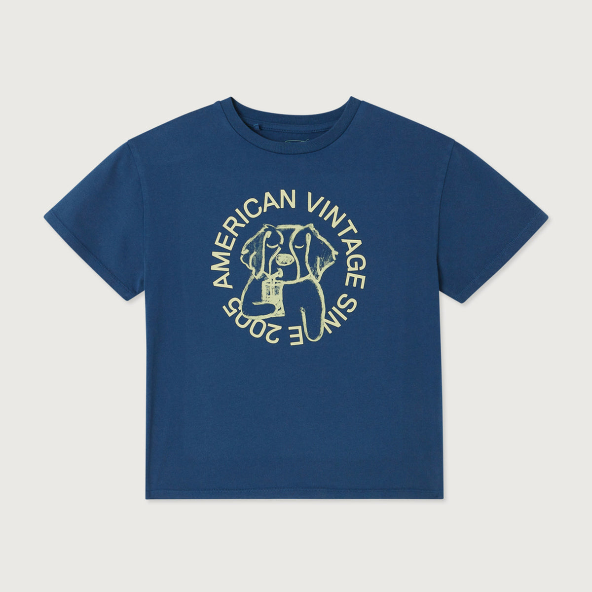 T-shirt Droit manches courtes col rond imprimé American Vintage