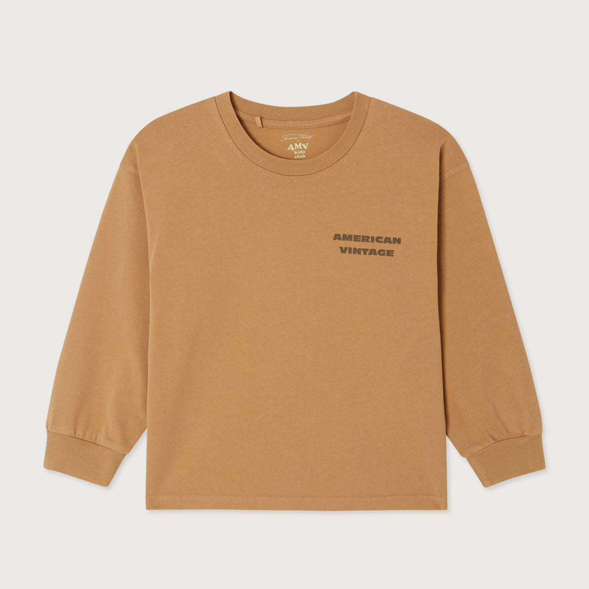 T-shirt Droit manches longues col rond imprimé American Vintage