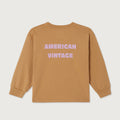 T-shirt Droit manches longues col rond imprimé American Vintage