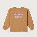 T-shirt Droit manches longues col rond imprimé American Vintage