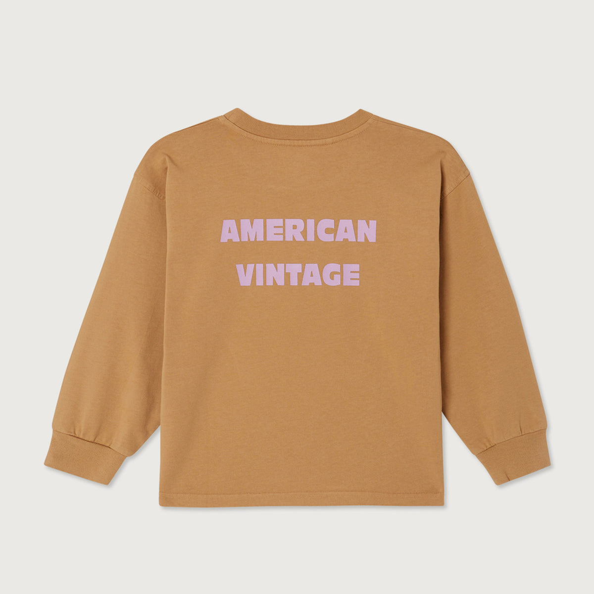 T-shirt Droit manches longues col rond imprimé American Vintage