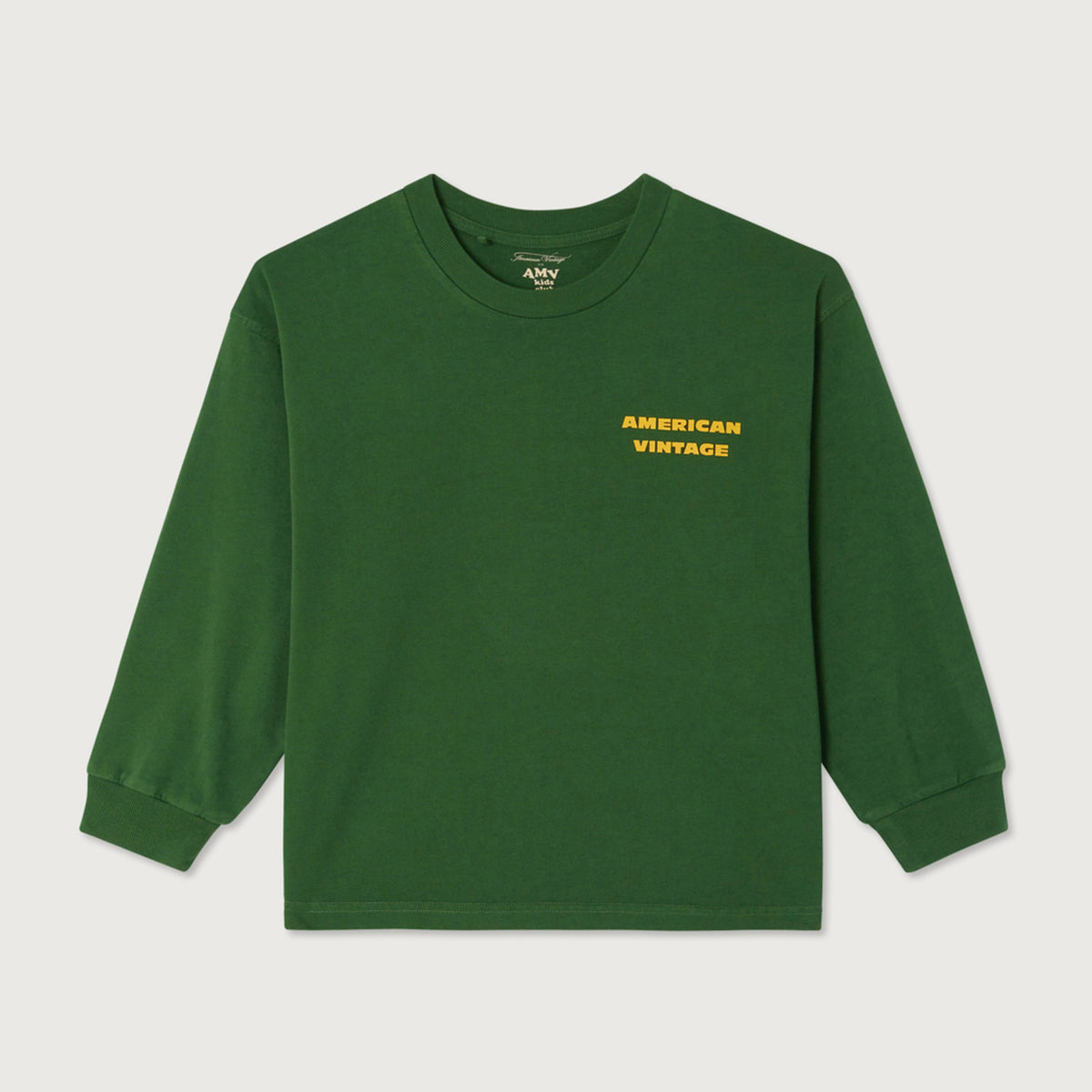 T-shirt Droit manches longues col rond imprimé American Vintage
