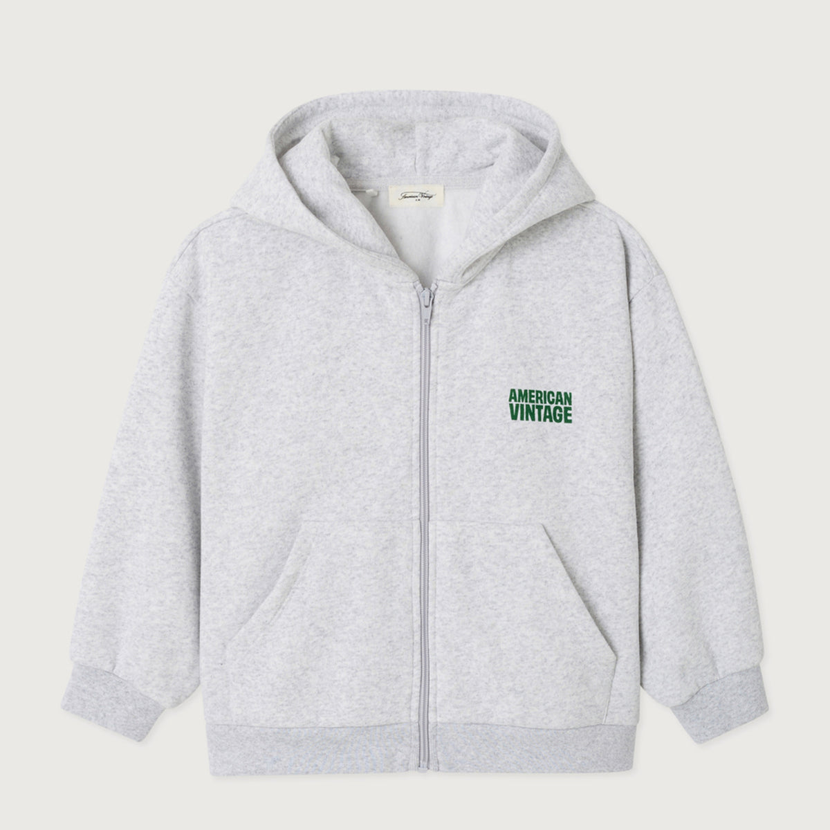 Sweat Zippé capuche American Vintage gris