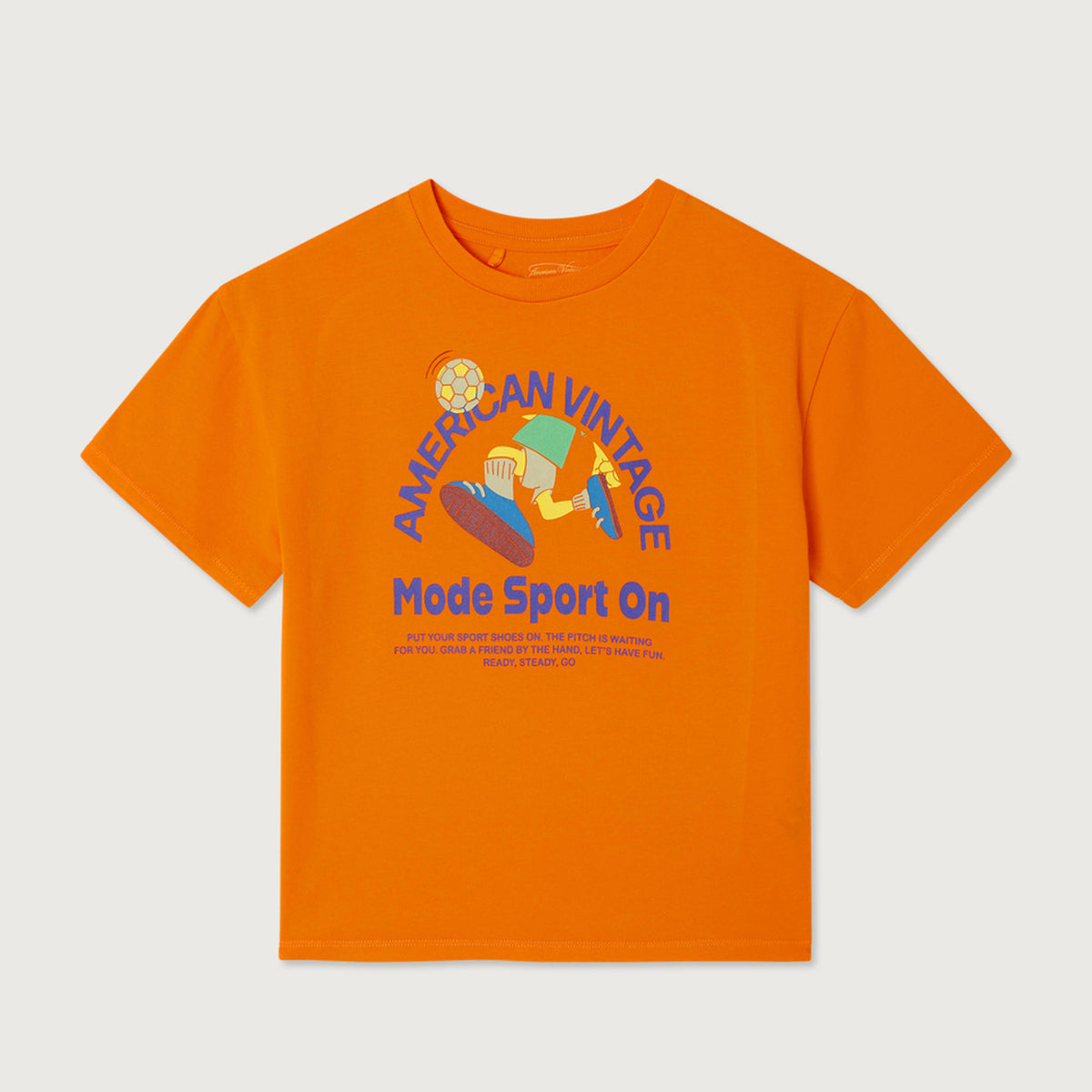 T-shirt Droit manches courtes col rond imprimé American Vintage