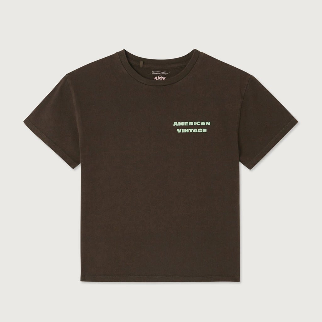 T-shirt Droit manches courtes col rond imprimé American Vintage