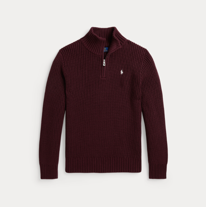 Pull demi-zip coton Navy Ralph Lauren