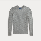 Pull torsadé gris Ralph Lauren
