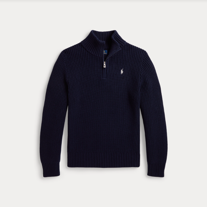 Pull demi-zip coton Navy Ralph Lauren