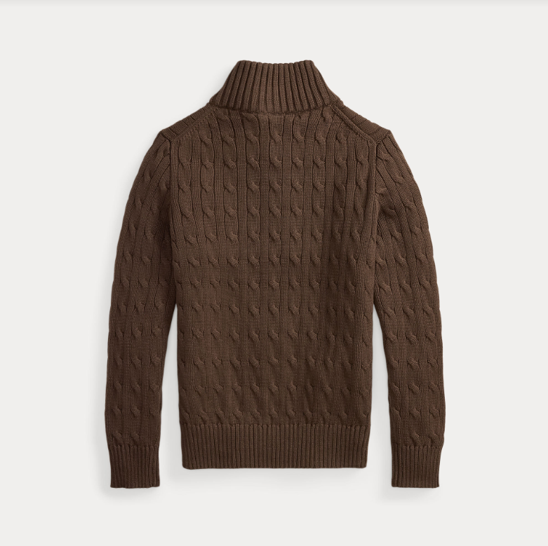 Pull demi-zip torsadé Choco Ralph Lauren