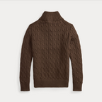 Pull demi-zip torsadé Choco Ralph Lauren