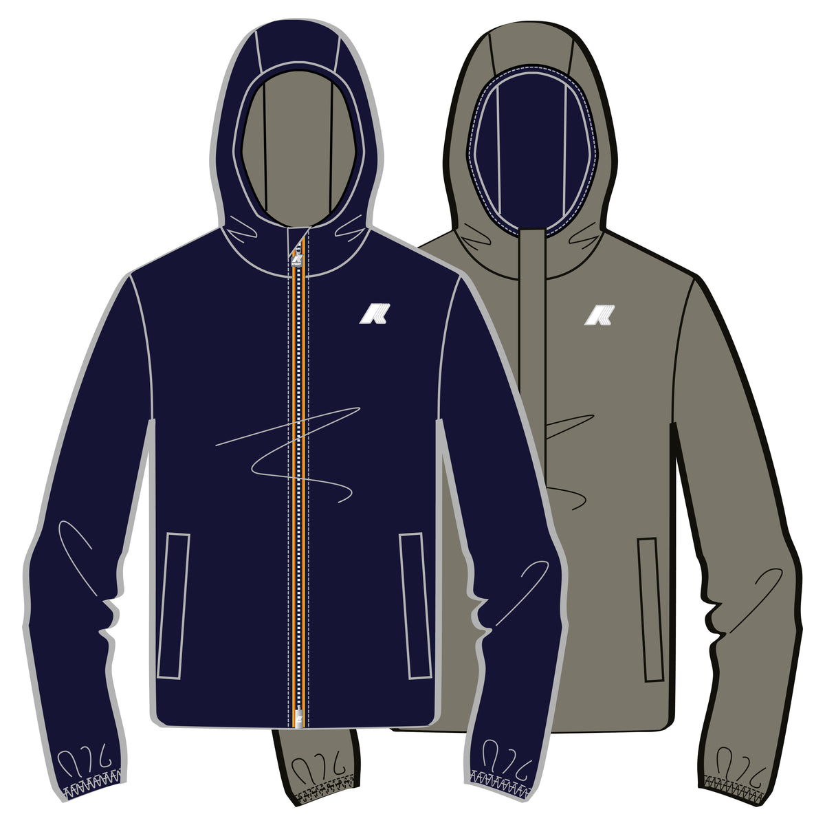 Veste Jack St Warm réversible K-Way (grandes tailles)
