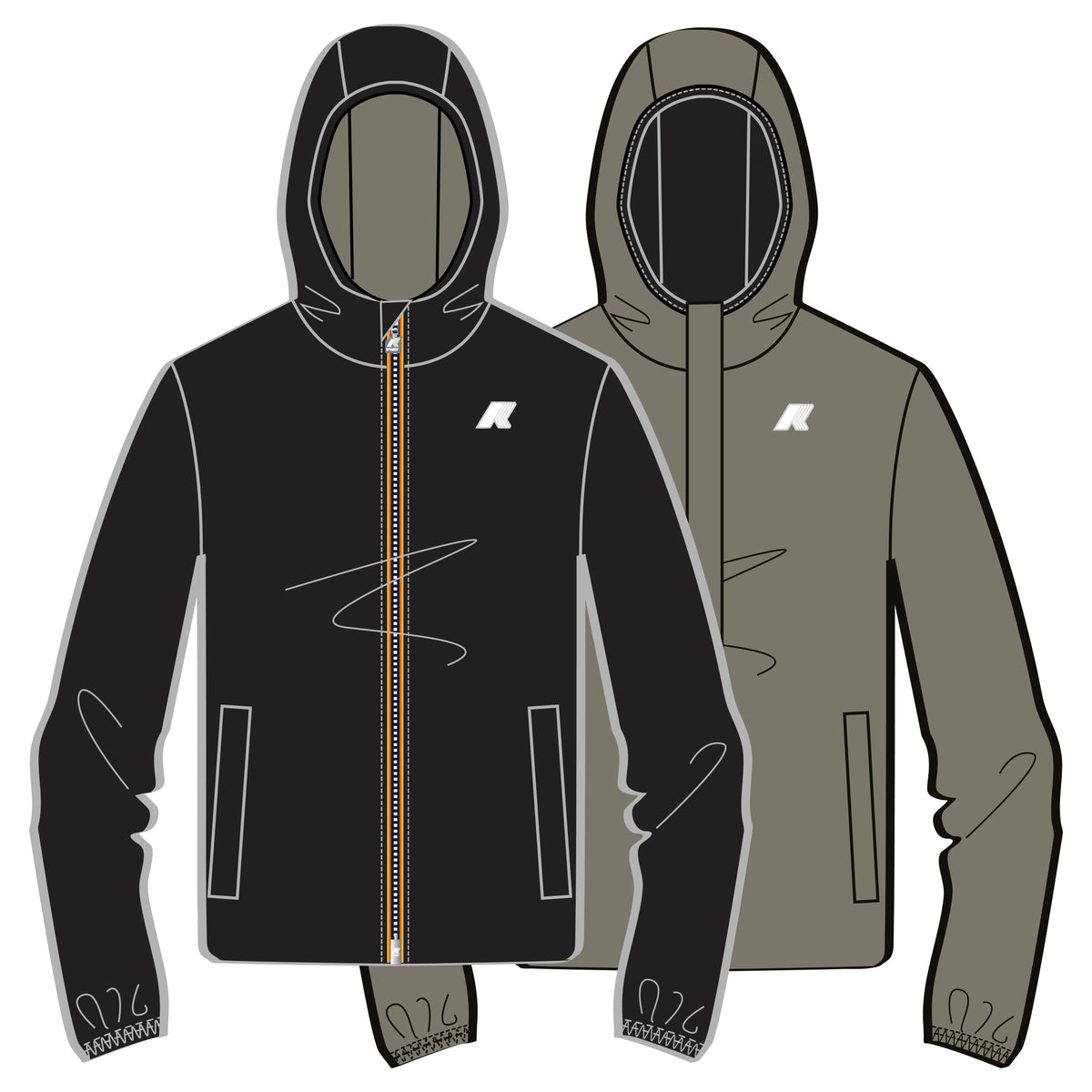 Veste Jack St Warm réversible K-Way (grandes tailles)